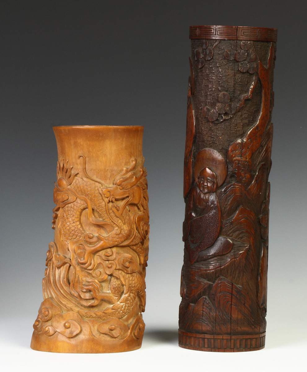 Two Carved Bamboo Vases Cottone Auctions