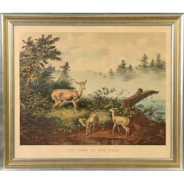 Currier & Ives "Morning in the Adirondacks/The Home of the Deer"