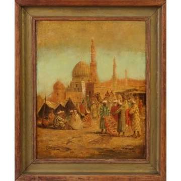 Charles Wolfert (German, B. 1900) Middle Eastern market scene