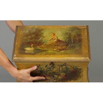 French Hand Painted 2-Drawer Jewelry Stand