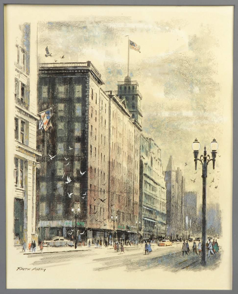 Ralph Avery (New York, 1906-1976) Rochester street scene | Cottone Auctions