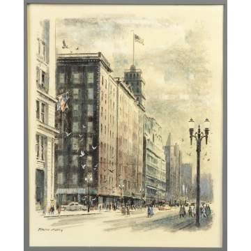 Ralph Avery (New York, 1906-1976) Rochester street scene