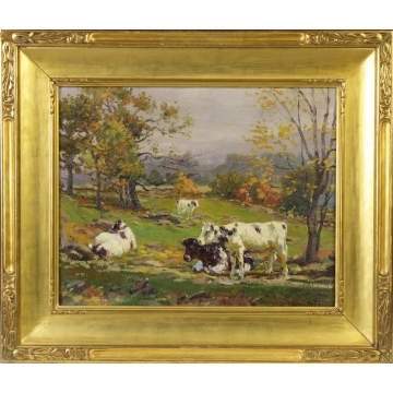 George Glenn Newell (American, 1870-1947) Cow on path