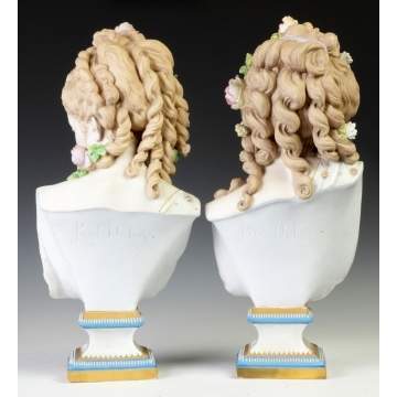 Paul Duboy French Hand Painted Porcelain Busts