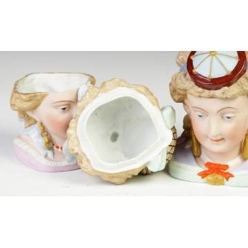 Hand Painted Bisque Covered Vases