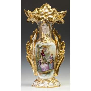 French Hand Painted Porcelain Vase