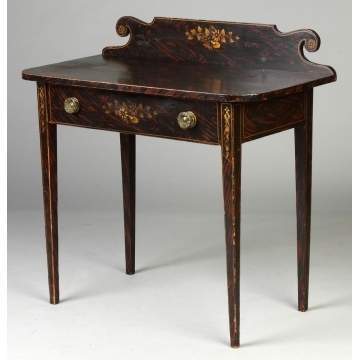 New England Grain Painted & Stenciled Pine Dressing Table