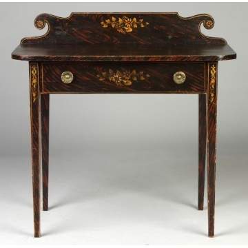 New England Grain Painted & Stenciled Pine Dressing Table