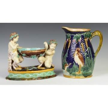 Two Majolica Pieces