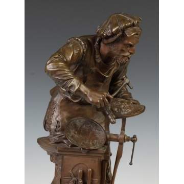 Adrien Etienne Gaudez (French, 1845-1902) Bronze Sculpture of Armor Maker