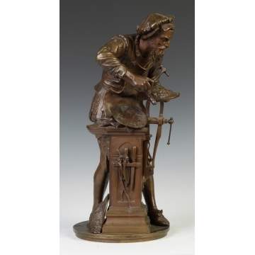 Adrien Etienne Gaudez (French, 1845-1902) Bronze Sculpture of Armor Maker