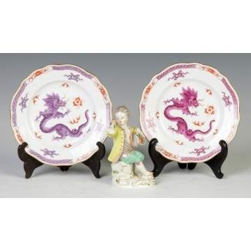 Meissen Dragon Plates & Figure