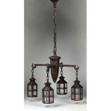 Hammered Copper & Brass Hanging Light Fixture