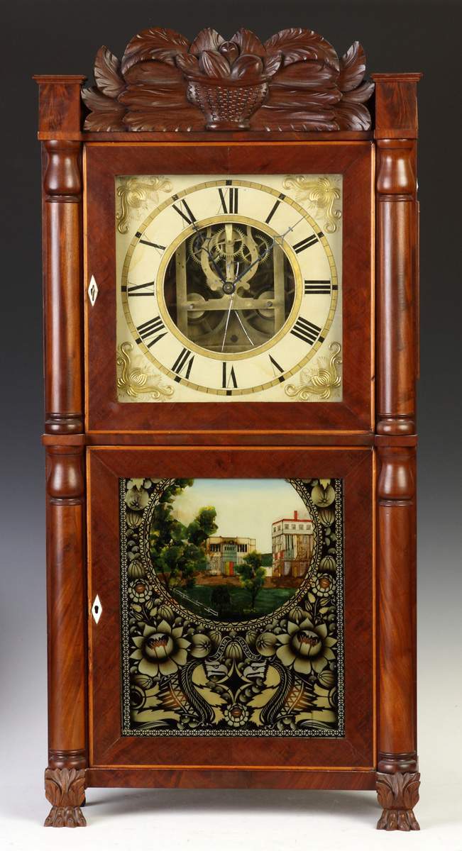 Silas Terry, Plymouth, CT, Column & Splat Shelf Clock | Cottone Auctions