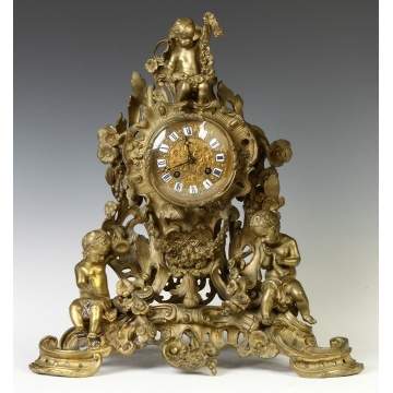 French Gilt Bronze Shelf Clock