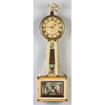 Curtis & Dunning New England Gilt Front Banjo Clock