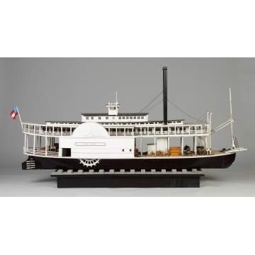 "The Paul Jones" Carved and Painted Wood Riverboat Model