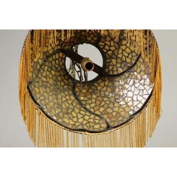 Arts & Crafts Hammered Copper & Leaded Hanging Lamp