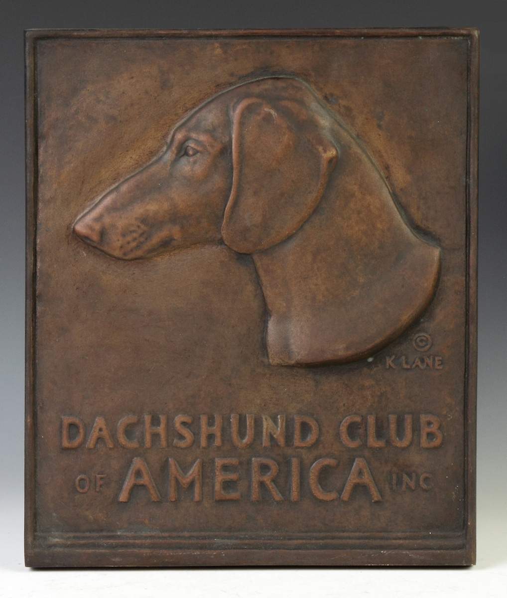 Bronze Relief Plaque "Daschund Club of America" Cottone Auctions