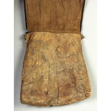 Native American Beaded Hide & Cloth Wall Pouch