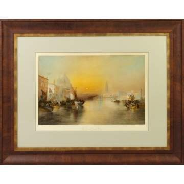 Thomas Moran Hand Colored Engraving "The Grand Canal Venice"