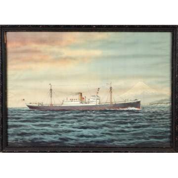 Painting on Silk of the Ship "Ensley City"