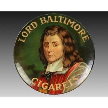 Lord Baltimore Cigarets Tin Litho Advertising Sign