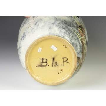 Art Pottery Vase w/Bunny & Landscape