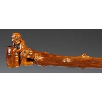 Carved Cane w/Bearded Man with Beer Keg