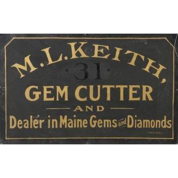M.L. Keith Gem Cutter Painted Zinc Sign