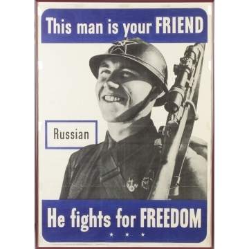 Poster of a Russian Soldier, Vintage, Original