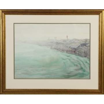 Alling Clements (New York, 1891-1957) Figures by ocean