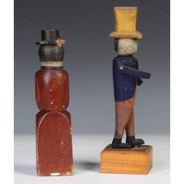 Two Carved & Painted Folk Art Figures