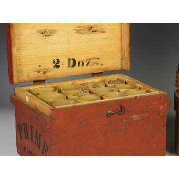 Egg & Pantry Box; Painted Figure & Doll Head