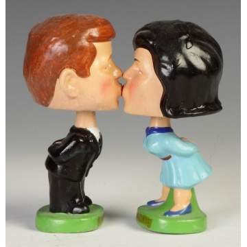 Kissing Kennedy Painted Composition Bobble Heads by The Novelty Co.