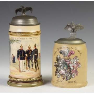 Two Mettlach Regimental Steins
