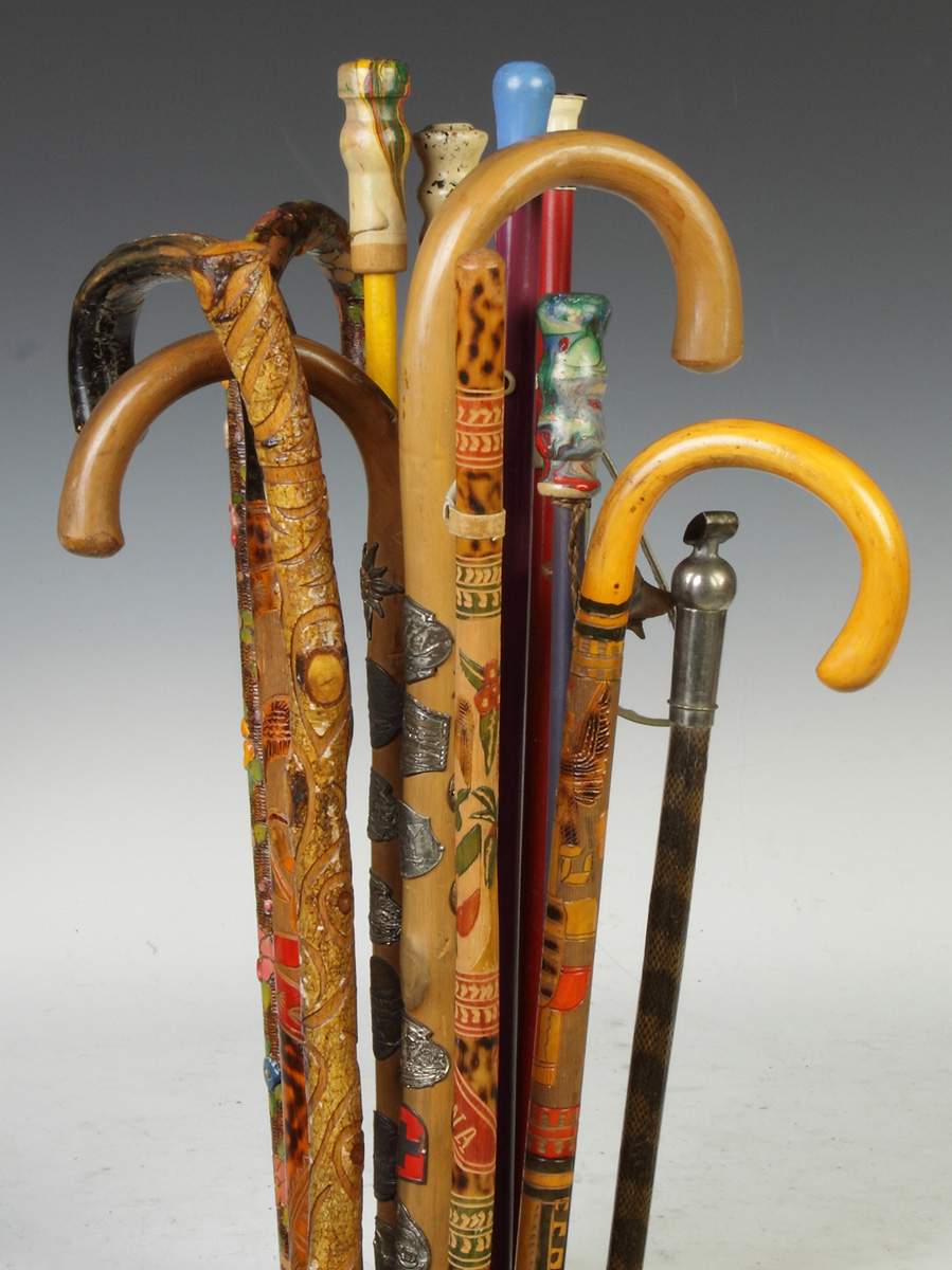 Group of 13 Various Souvenir Canes Cottone Auctions
