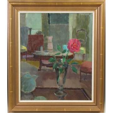 Ruth E. Hoffman (American, 1902-1968) Interior scene w/rose