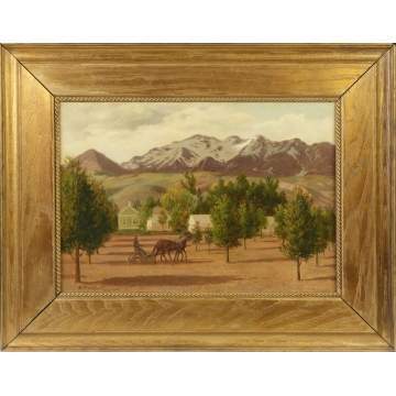 A.M. Willard (American, 1836-1918) Mountain farm scene