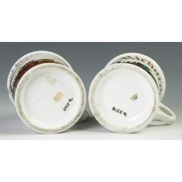 Two Vintage Occupational Locomotive Shaving Mugs