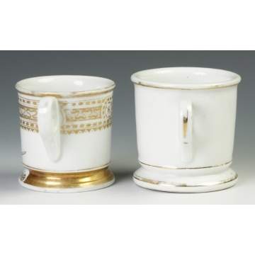 Two Vintage Occupational Shaving Mugs - Butcher & Milk & Cream Cans