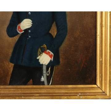 J. Hammel Pair of Portraits, Military Gentleman & Wife