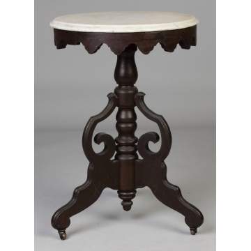 Victorian Walnut Marble Top Stand