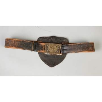 Original Civil War Silver & Brass Buckle w/Eagle 