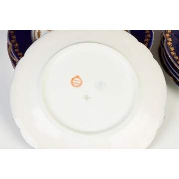 Sevres Set of 10 Plates w/Cherubs & Gold Leafed Design