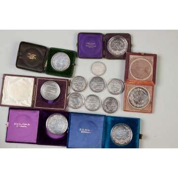 Thirteen Sterling Silver Agricultural Medals