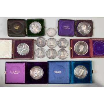 Thirteen Sterling Silver Agricultural Medals