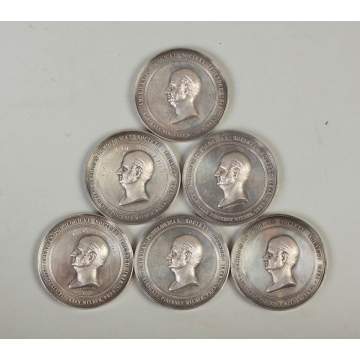 Six Sterling Silver Agricultural Medals