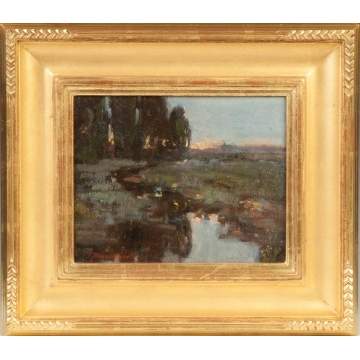 Thomas John Mitchell (New York, 1875-1940) Sunset & stream