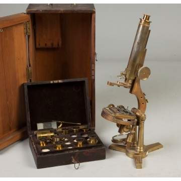 R. & J. Beck, London, Brass Microscope
